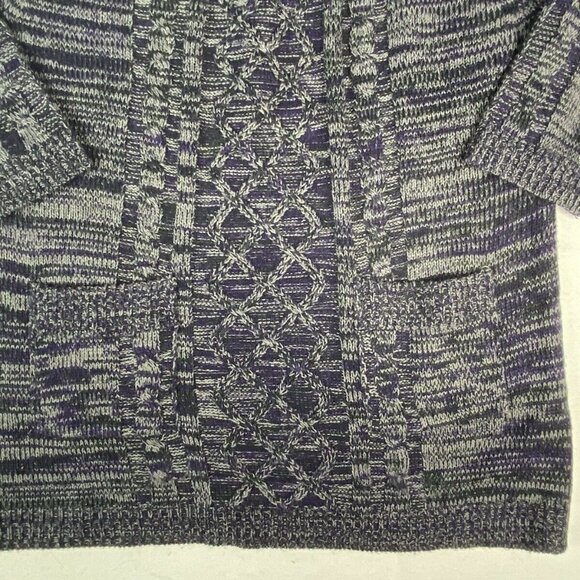 Jason Maxwell Sweater Womens 1X Purple Marled Tunic‎ Pockets Fairy Cottagecore - Picture 6 of 11